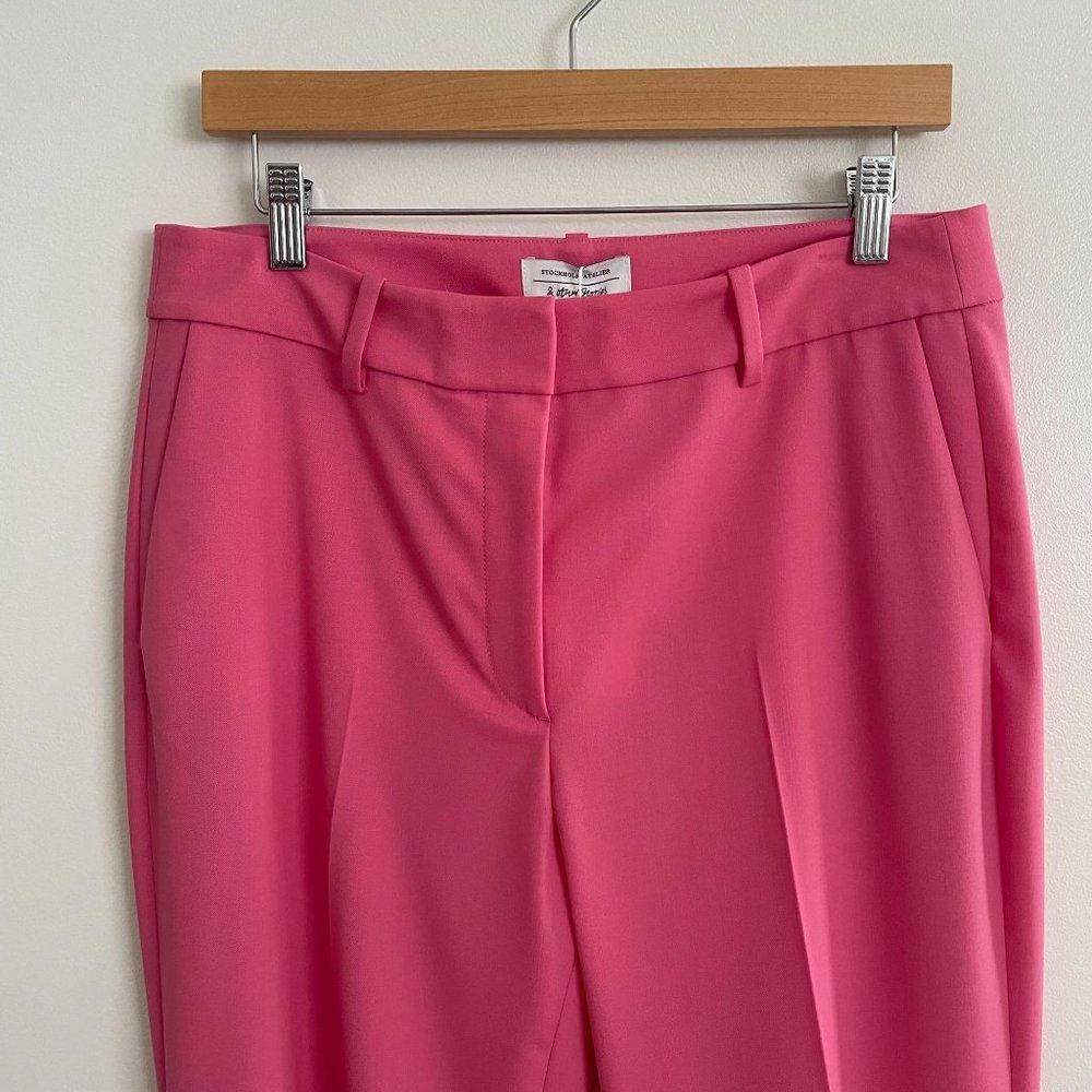 NWT & Other Stories Pink Trouser Pants High Rise Straight Leg Pockets US 8 - Picture 3 of 10